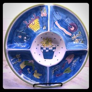 Hausenware Chip Dip Maryjane Mitchell Birds Garden